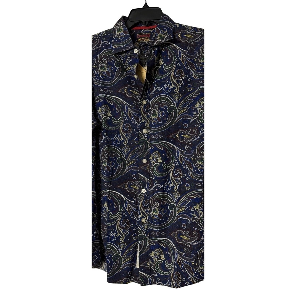 NWT Cremieux Mens Long Sleeve Button Down Paisley Cotton Shirt Size Large - Picture 3 of 16